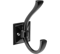 Крючок мебельный KERRON двухрожковый, матовый черный KR 0390 BL