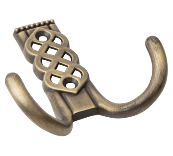 Крючок мебельный двухрожковый KERRON комплект из 4 шт. атласная бронза KR-0301-MAB SET4(KR-0301-MAB)