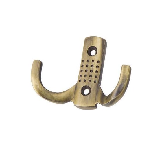 Крючок мебельный двухрожковый KERRON комплект из 4 шт. античная бронза KR-0060-AB SET4(KR-0060-AB)