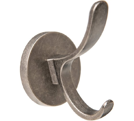 Крючок мебельный KERRON двухрожковый, черненый старинный цинк KR 0350 BAZ