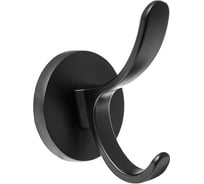 Крючок мебельный KERRON двухрожковый, матовый черный KR 0350 BL
