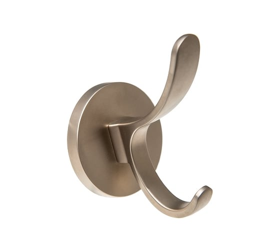 Крючок мебельный KERRON двухрожковый, матовый никель KR 0350 SN