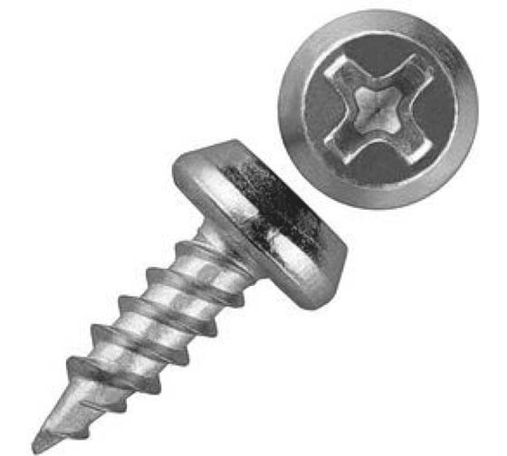 Саморез Квадра клоп острый конец 3.5 x 11 головка полуцилиндр, цинк, кoр. 1000 шт. 351120201000