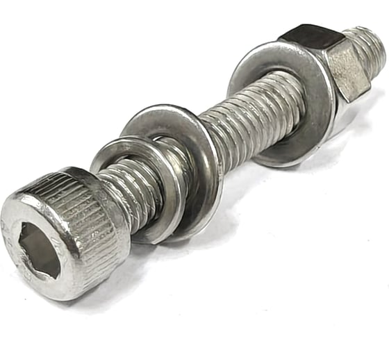 Болт с двумя шайбами B2.Solar гровером и гайкой (А2-70, M8/50) 10 шт MR-M8-50-10