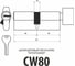 Цилиндровый механизм Мистер Босс CW80 кл.-верт. 5 перфо ключей, цвет: мат. никель (SN) 221080SN 5
