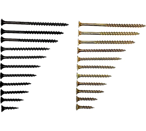 Набор по дереву фосфат+жёлтый цинк, 110 шт. ООО "Клинский Метизный Завод" НСКР00ФЖЦ-110