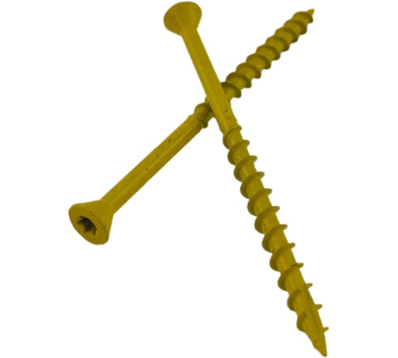 Шуруп для террасной доски Rusconnect CRL 4855 уменьшенная головка 60 потай 4,8х55 мм (200 шт) золотистый 367429