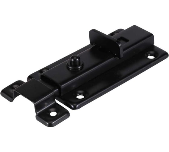 Шпингалет полуавтомат с кнопкой Brante 75 мм нержавеющая сталь черный 107317