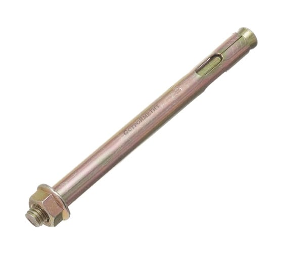 Анкерный болт с гайкой Стройметиз 10х77 желт.цинк (уп.20 шт) пакет 296667