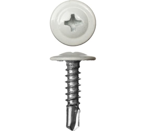 Саморез ARNO INDUSTRIES 4,2х13 мм 1кг. с прессшайбой со сверлом для крепления листового металла RAL9003 белый AB3504201393R98