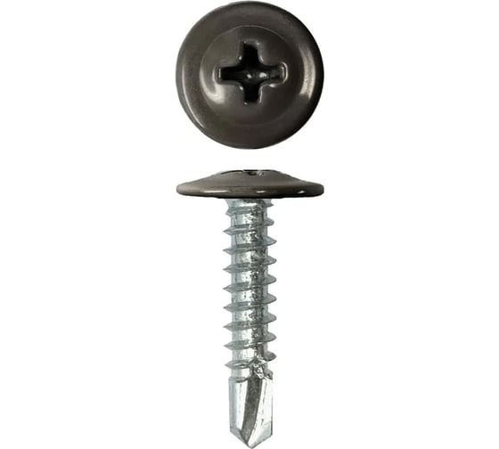 Саморез ARNO INDUSTRIES 4,2х16 мм 1кг. с прессшайбой со сверлом для крепления листового металла RAL7024 полимерное покрытие AB350420167JR07