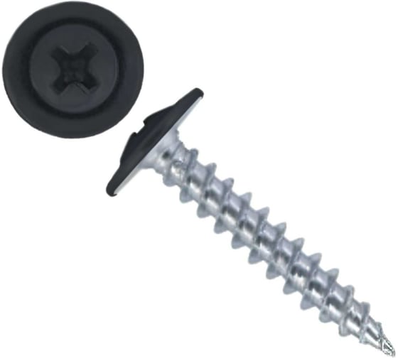 Саморез ARNO INDUSTRIES 4,2х19 1кг. с прессшайбой острый для крепления листовых материалов цвет графитовый серый RAL7024 AB370420197JN98