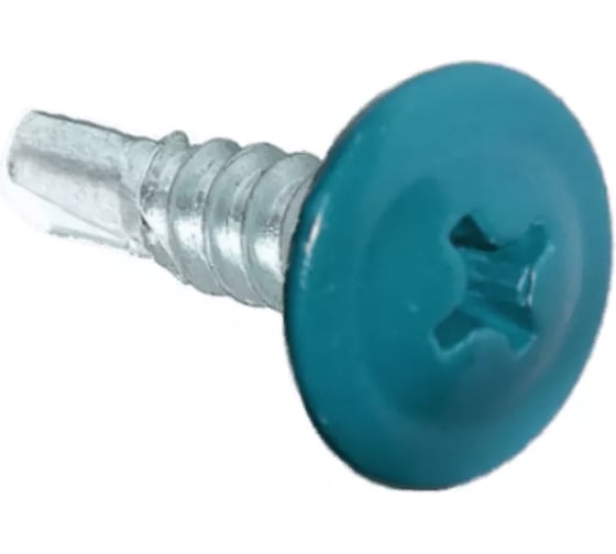 Саморез ARNO INDUSTRIES 4,2х25 мм 1кг. с прессшайбой со сверлом для крепления листового металла RAL5021 морская волна AB350420255K998