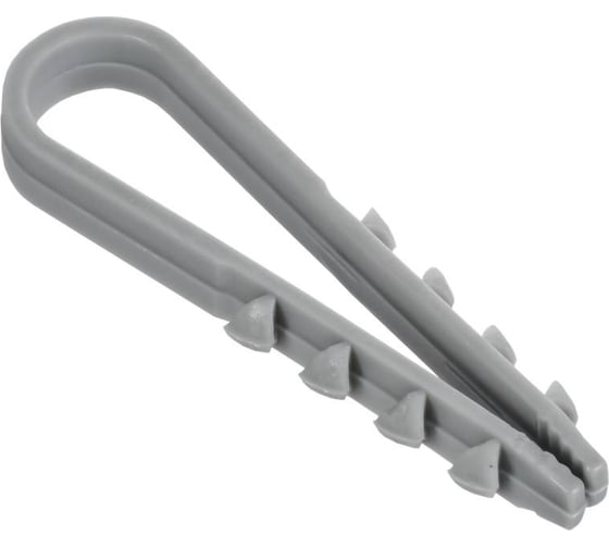 Дюбель-хомут GENERICA 19х25мм круг. каб. нейл. серый (100шт) UDH13-19-25-100-K03-G