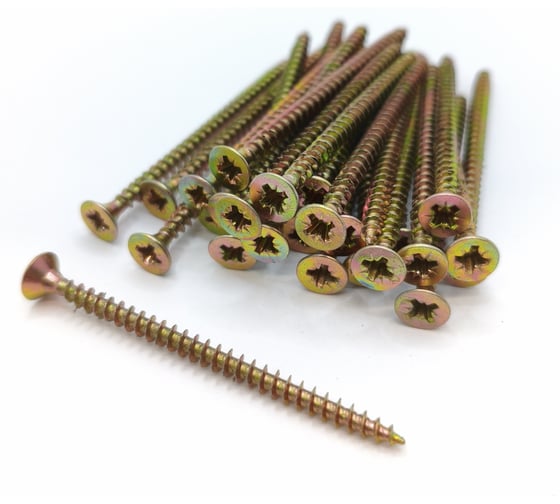 Саморез универсальный Крепстор 4х60 желтый цинк PZ, 300 шт. 4665317058128