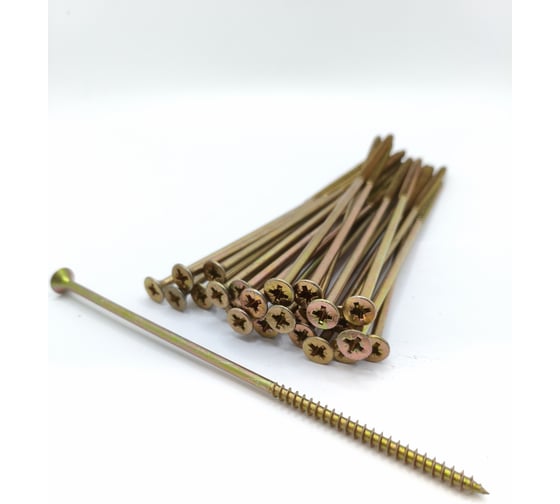 Саморез универсальный Крепстор 6х180 желтый цинк PZ, 50 шт. 4665317058289