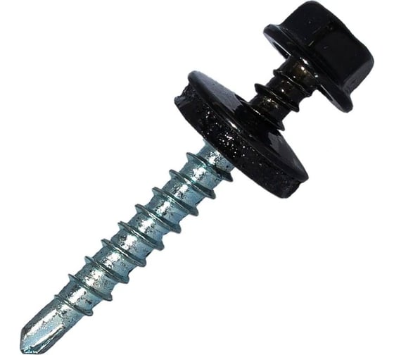 Саморез Крепстор 4,8х50 RAL 9005-черный янтарь, 50 шт. 4665317060046