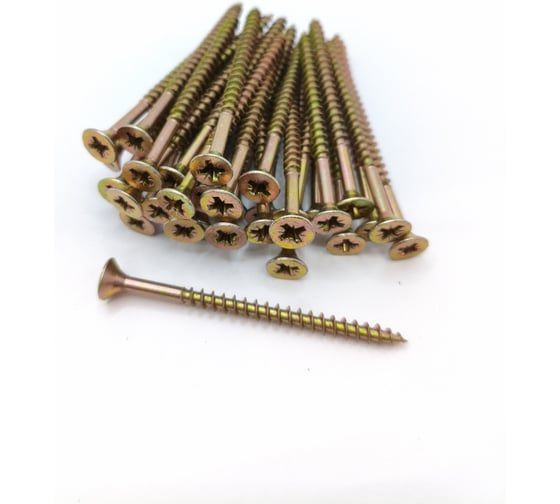 Саморез универсальный Крепстор 6х80 желтый цинк PZ, 100 шт. 4665317058340