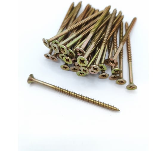 Саморез универсальный Крепстор 4,5х80 желтый цинк PZ, 150 шт. 4665317058043