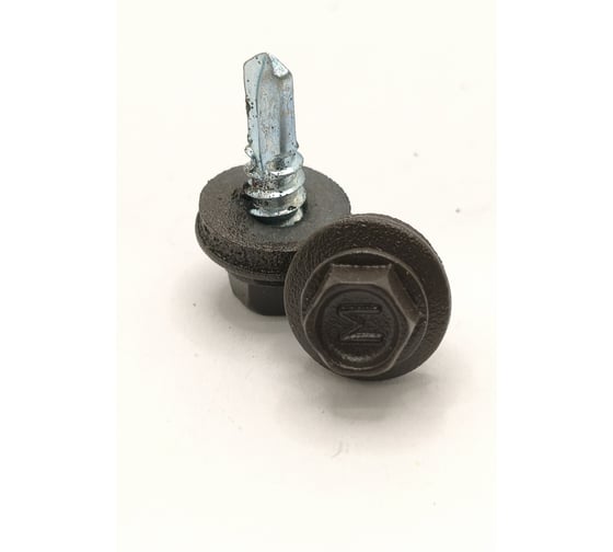 Саморез кровельный Крепстор 5,5х19 RR32/RAL8019 муар сверло №3 Daxmer, 50 шт. 4665317058852 1