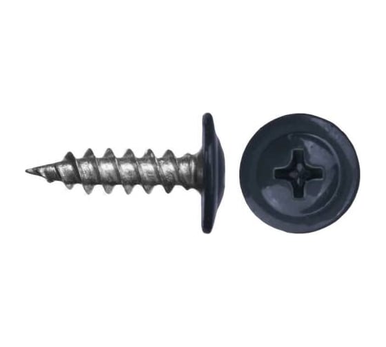 Саморез с прессшайбой Крепстор 4,2х16 острый RAL 7024 (серый графит), 300 шт. 4665317060749