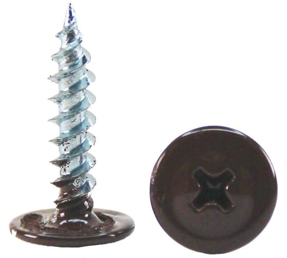 Саморез с прессшайбой Крепстор 4,2х19 острый RAL 8019 (серо-коричневый), 250 шт. 4665317060879