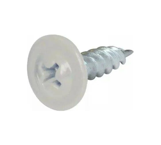 Саморез с прессшайбой Крепстор 4,2х51 острый RAL 9003 (ярко-белый), 100 шт. 4665317060947