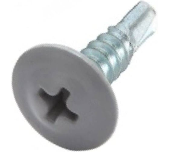 Саморез с прессшайбой Крепстор 4,2х13 сверло RAL 7004 (серый), 200 шт. 4665317061302