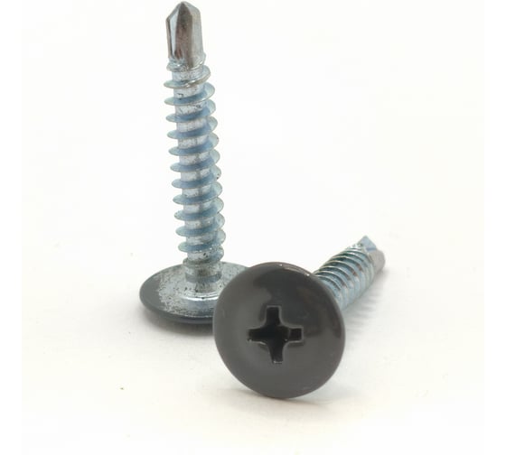 Саморез с прессшайбой Крепстор 4,2х32 сверло RAL 7024 (серый графит), 150 шт. 4665317061401