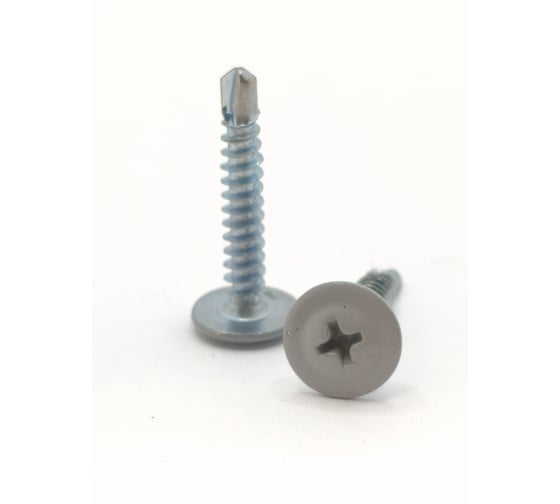 Саморез с прессшайбой Крепстор 4,2х32 сверло RAL 7004 (серый), 150 шт. 4665317061340