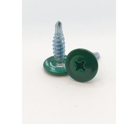 Саморез с прессшайбой Крепстор 4,2х25 сверло RAL 6005 (темно-зеленый), 200 шт. 4665317061265