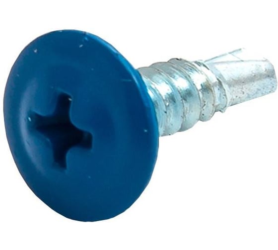 Саморез с прессшайбой Крепстор 4,2х25 сверло RAL 5005 (ярко-синий), 200 шт. 4665317061197