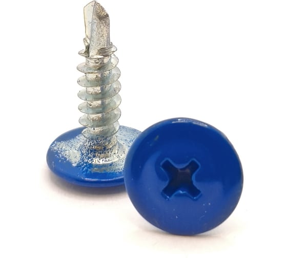 Саморез с прессшайбой Крепстор 4,2х25 сверло RAL 5005 (ярко-синий), 200 шт. 4665317061197