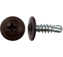 Саморез с прессшайбой Крепстор 4,2х16 сверло RAL 8017 (темно-коричневый), 250 шт. 4665317061432