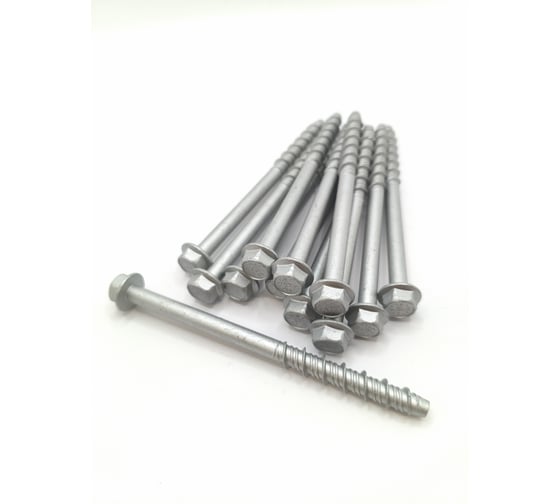 Шуруп для бетона Крепстор 10,5х130 PBW 10130 шестигранная головка с прессшайбой цинк, 1 шт. 4665317063481