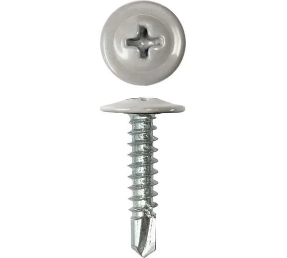 Саморез ARNO INDUSTRIES 4,2х19 мм 1кг. с прессшайбой со сверлом для крепления листового металла RAL7004 серый полимерное покрытие AB3504201974998