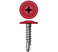 Саморез ARNO INDUSTRIES 4,2х25 мм 1кг. с прессшайбой со сверлом для крепления листового металла RAL3003 ярко-красный AB3504202533098
