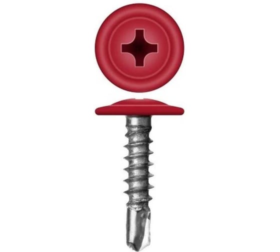 Саморез ARNO INDUSTRIES 4,2х25 мм 1кг. с прессшайбой со сверлом для крепления листового металла RAL3003 ярко-красный AB3504202533098