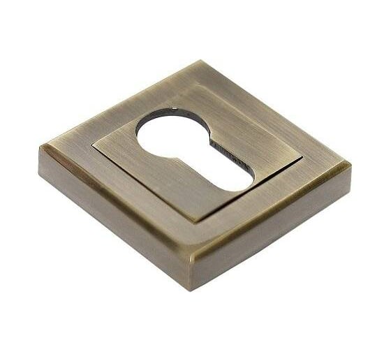 Накладка на цилиндр RUCETTI RAP KH SLIM-S AB, на квадратной розетке 6 мм, цвет - античная бронза 9020349