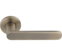 Ручка дверная RUCETTI RAP 32 SLIM-R AB,на круглой розетке 6 мм, цвет - античная бронза 9020334