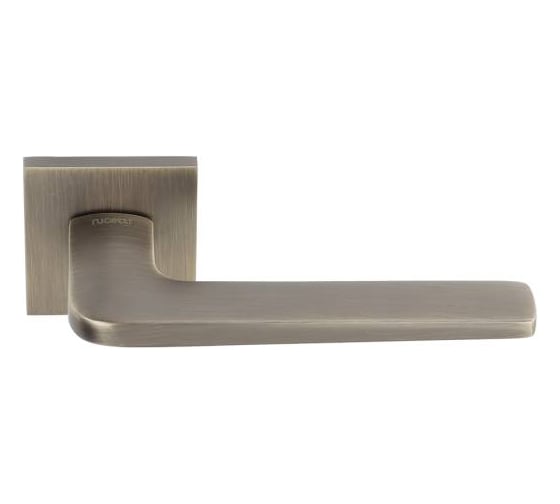 Ручка дверная RUCETTI RAP 34 SLIM-S AB, на квадратной розетке 6 мм, цвет - античная бронза 9020340