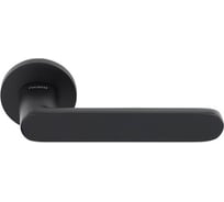 Ручка дверная RUCETTI RAP 32 SLIM-R BL, на круглой розетке 6 мм, цвет - черный 9020333