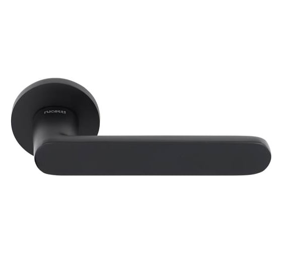Ручка дверная RUCETTI RAP 32 SLIM-R BL, на круглой розетке 6 мм, цвет - черный 9020333
