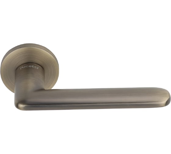 Ручка дверная RUCETTI RAP 33 SLIM-R AB, на круглой розетке 6 мм, цвет - античная бронза 9020337