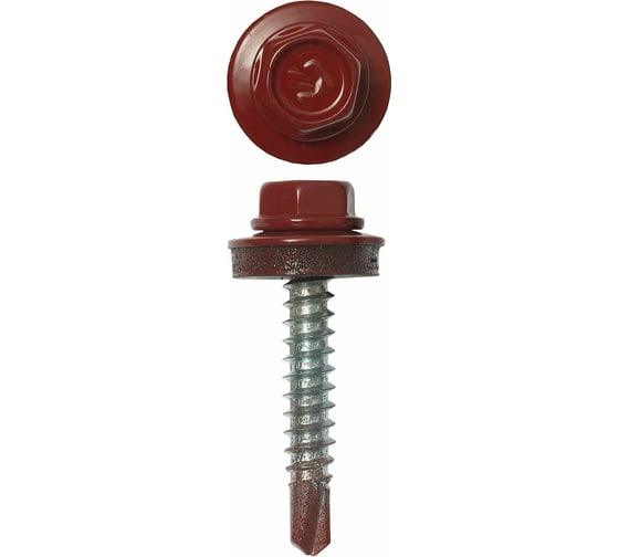 Кровельный саморез Bohrer 4,8x29, RAL 3003 красный рубин, 250 шт. SKRAL3003-4,8х29-250 1