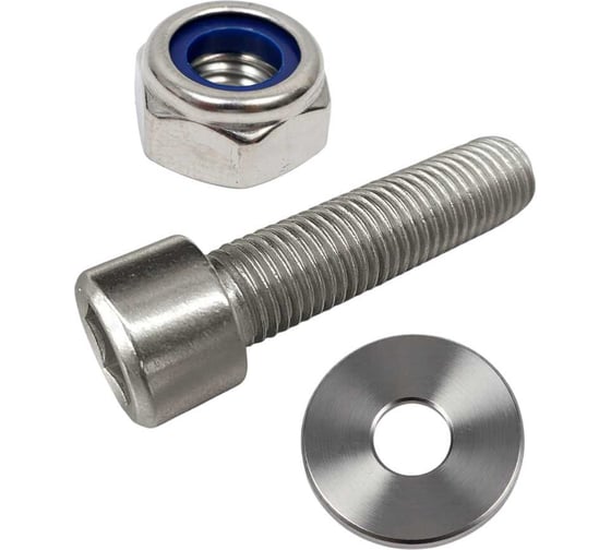 Винт нержавеющий 23 Болта 6х70 DIN912 со стоп гайкой и ув.шайбой,10 шт. 50074