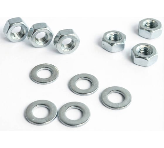 Набор 23 Болта Гайки DIN934 + шайбы DIN125 М4 оцинкованные (по 100 шт.) А10000040030507/А21000400030507ф100