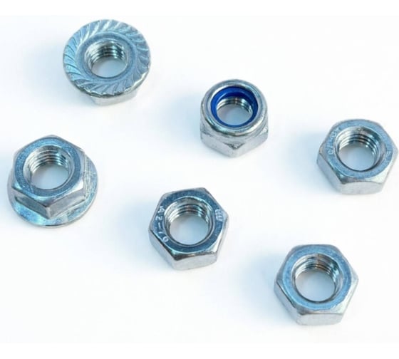 Гайки 23 Болта М10 (DIN934,985,6923) оцинкованные по 10 шт. 80015ф10