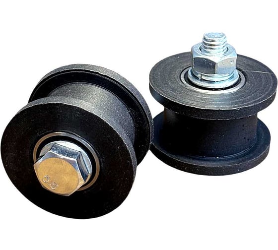 Ролик чёрный для ворот 23 Болта d 50 под трубу 20х20 капролон 4 шт Ч2505ф4