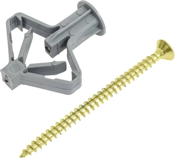 Дюбель-бабочка 23 Болта 10х50 + саморез по дереву ЖЦ 3,5х50, 100 шт. B2O001005020500/B04003505064007ф100